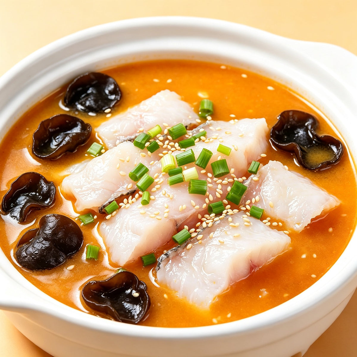 Pale boneless white fish fillets neatly overlapped on a tray